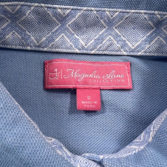 Magnolia Lane Masters Golf Pique Polo Shirt in Blue Size Small - Picture 4 of 9